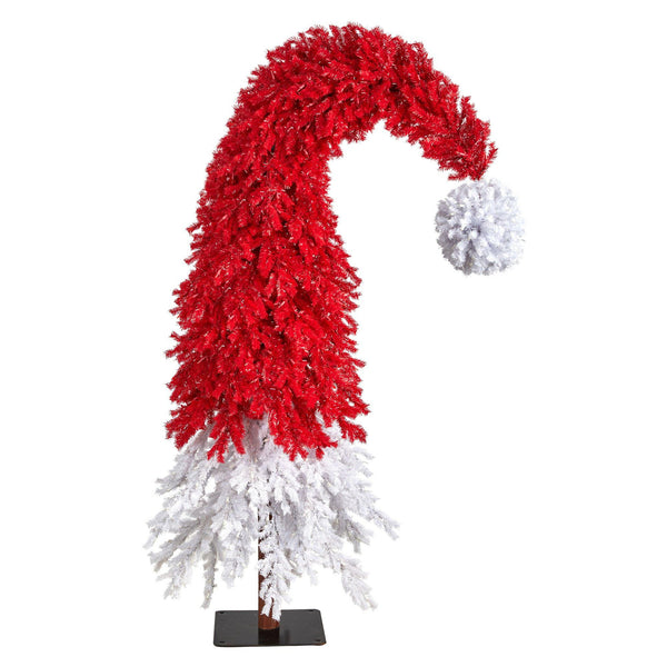 9’ Holiday Red Santa’s Hat Christmas Tree with 600 LED lights and 1992 Bendable Branches