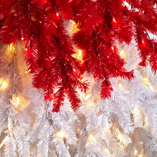 9’ Holiday Red Santa’s Hat Christmas Tree with 600 LED lights and 1992 Bendable Branches