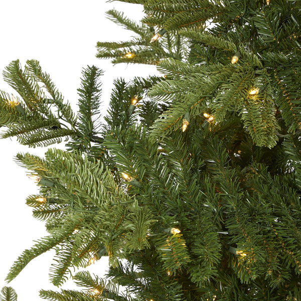 9’ Layered Washington Spruce Artificial Christmas Tree with 750 Clear LED Lights and 2055 Bendable Branches