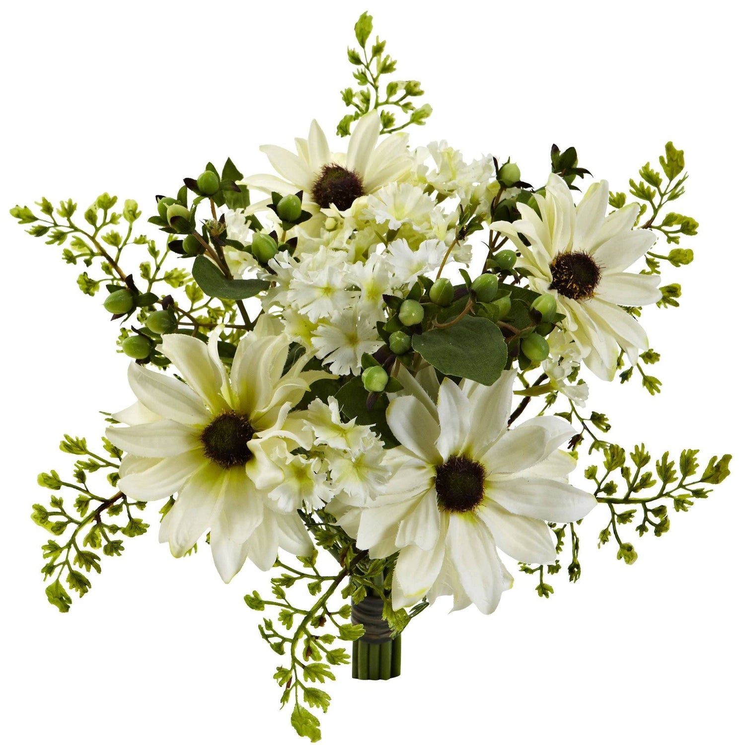 9” Mixed Cream Daisy Artificial Flower Bundle (Set of 3)