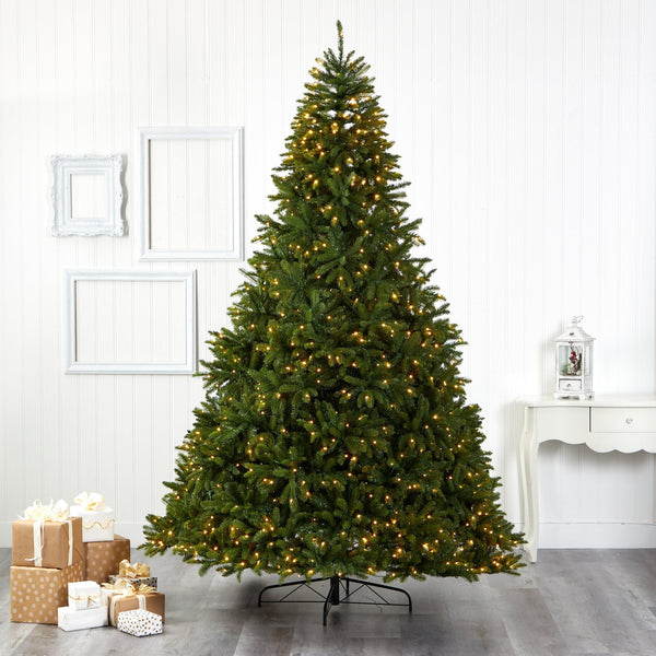 9’ Sierra Spruce “Natural Look” Artificial Christmas Tree with 1000 Clear LED Lights and 4443 Tips