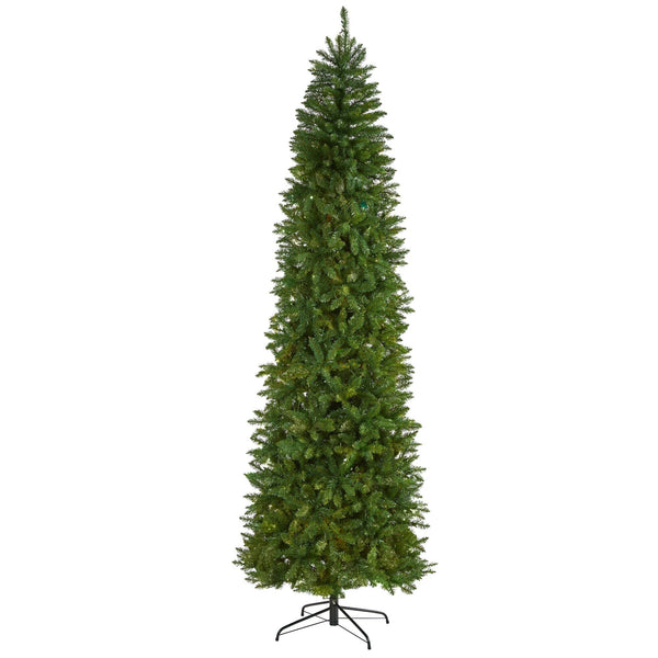 9’ Slim Green Mountain Pine Artificial Christmas Tree with 1860 Bendable Branches