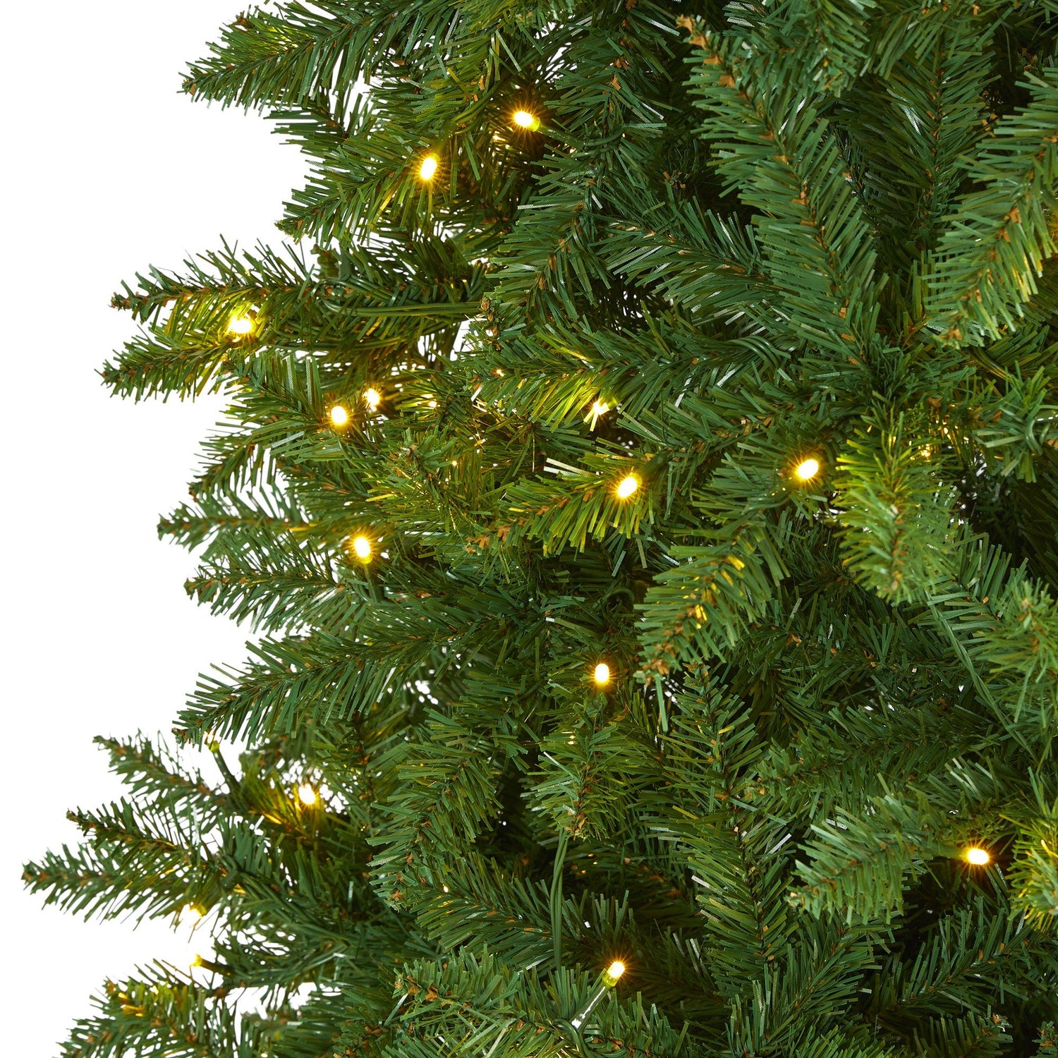 9’ Slim Green Mountain Pine Artificial Christmas Tree with 600 Clear LED Lights