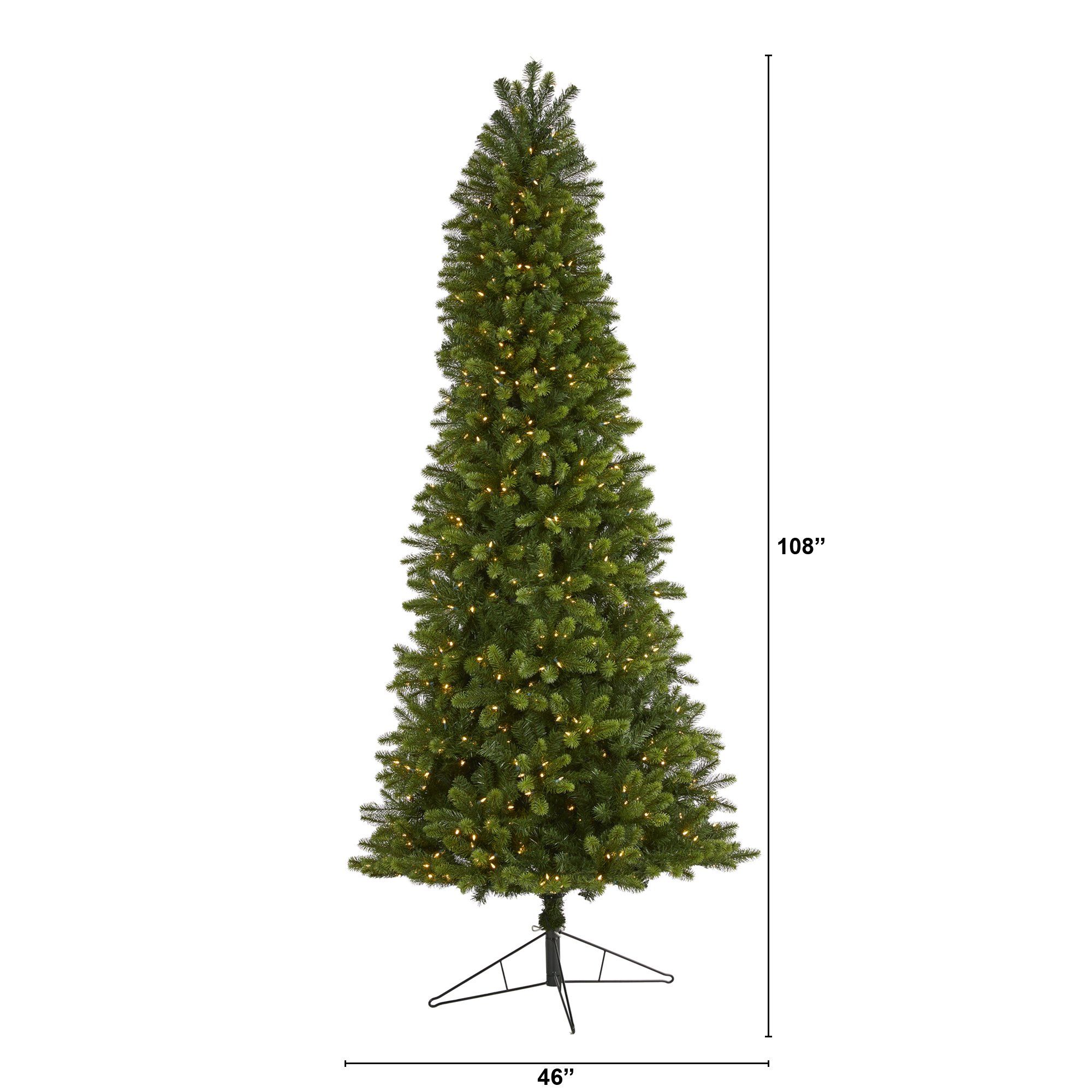 9' Slim Virginia Spruce Artificial Christmas Tree with 750 Warm