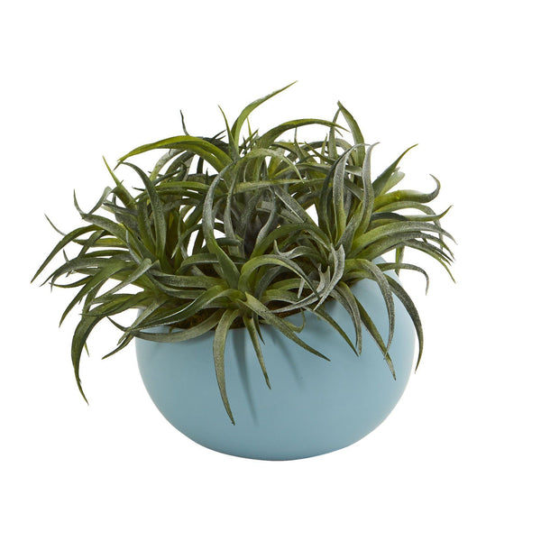 9” Succulent Artificial Plant in Blue Planter