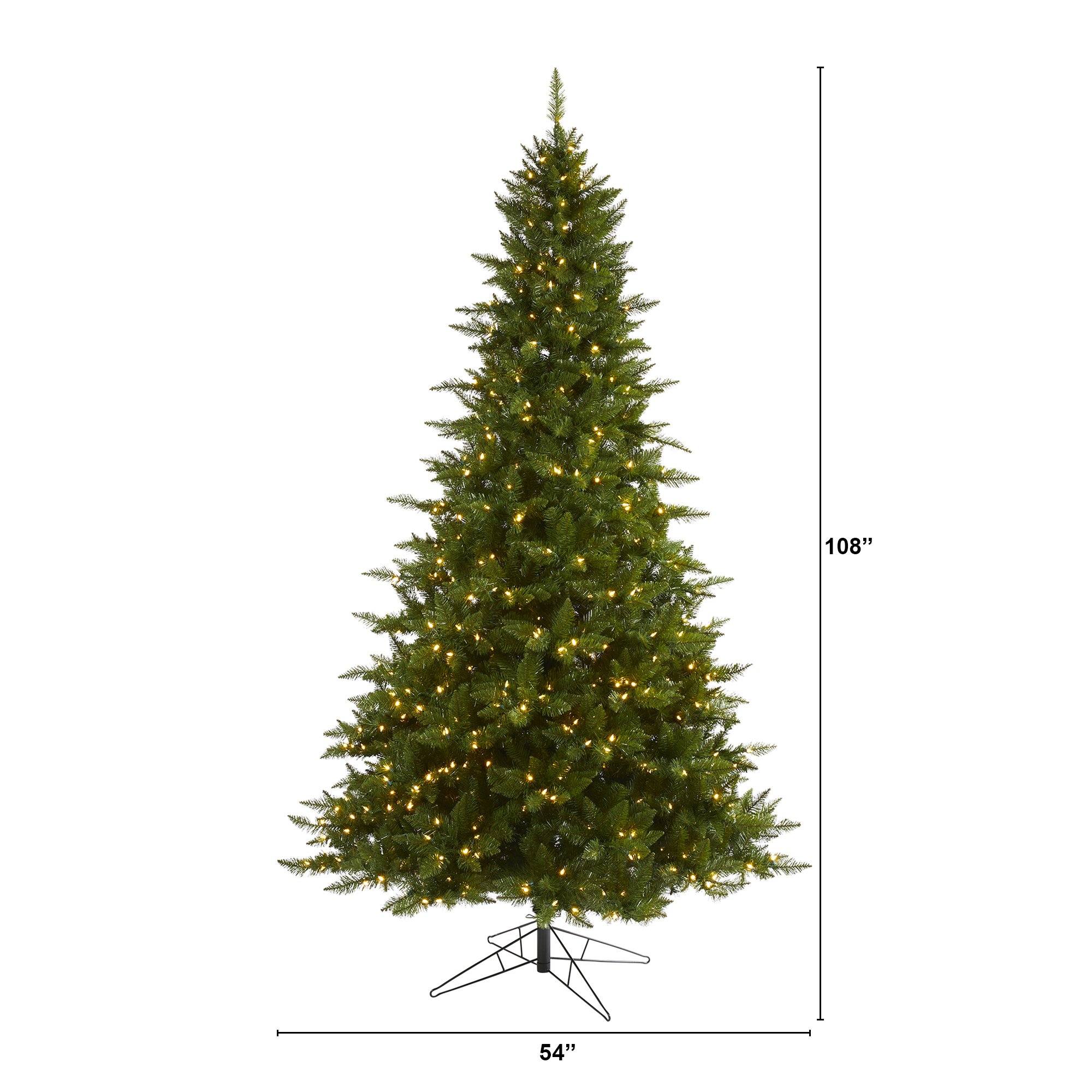9' Vermont Spruce Artificial Christmas Tree with 850 Warm White