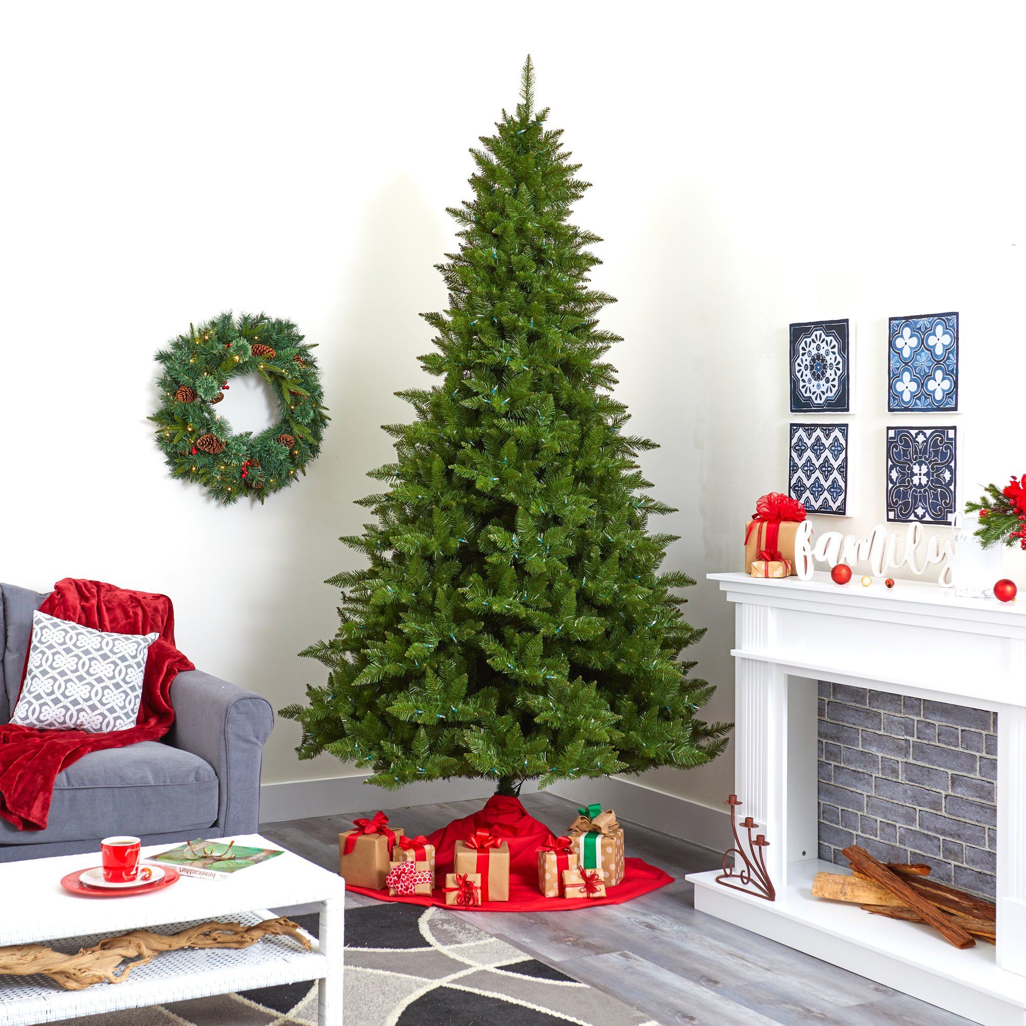 9' Vermont Spruce Artificial Christmas Tree with 850 Warm White