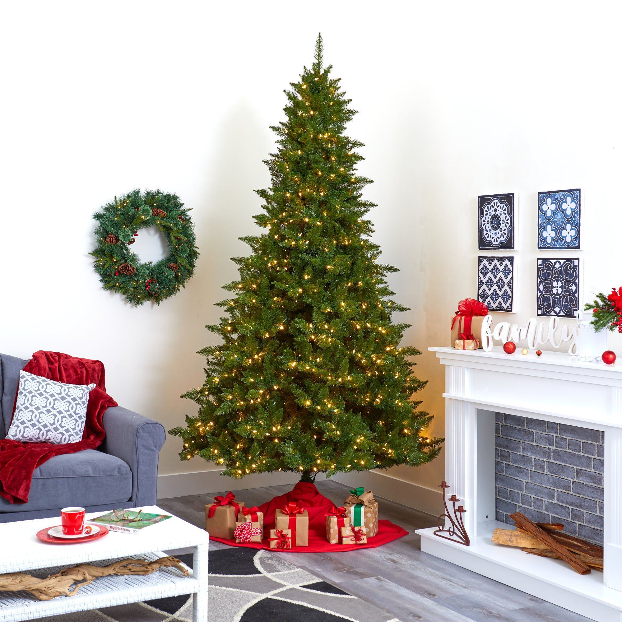 9' Vermont Spruce Artificial Christmas Tree with 850 Warm White