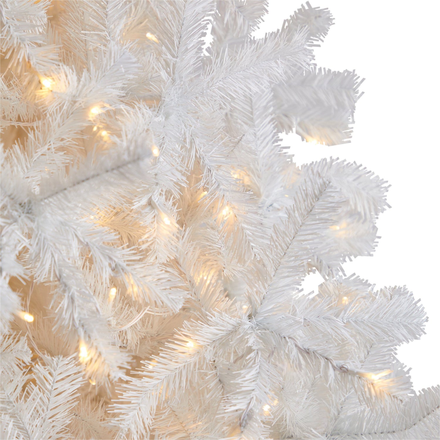 9' White Artificial Christmas Tree with 1860 Bendable Branches and 650 LED Lights