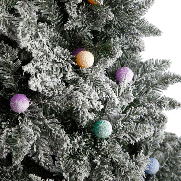 9.5' Flocked British Columbia Mountain Fir Artificial Christmas Tree