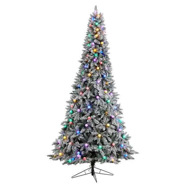 9.5' Flocked British Columbia Mountain Fir Artificial Christmas Tree