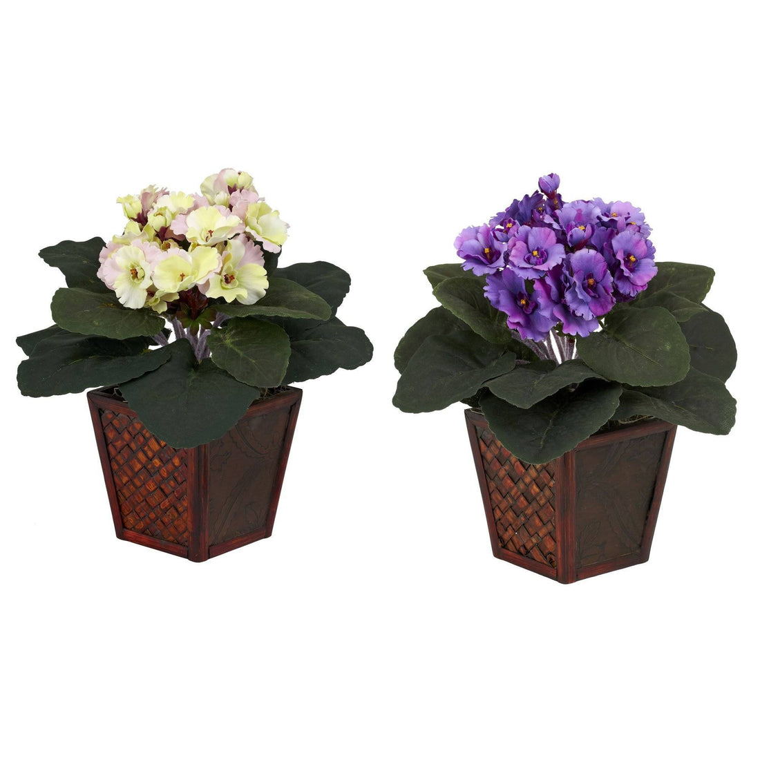 violet plant pots African Violet w/Vase Silk Plant (Set of 2)