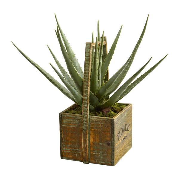 Aloe Artificial Plant in Vintage Decorative Basket