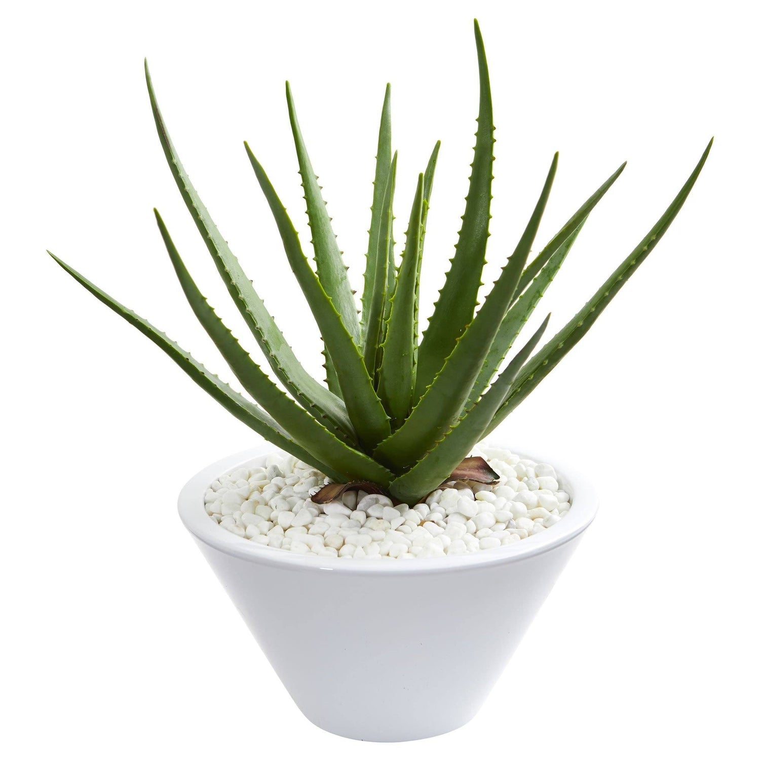 Aloe Artificial Plant in White Bowl Planter