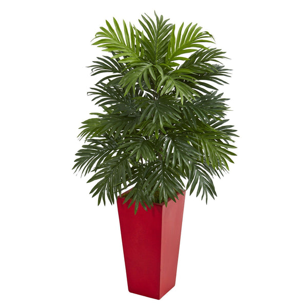 Areca Palm Artificial Plant in Red Planter
