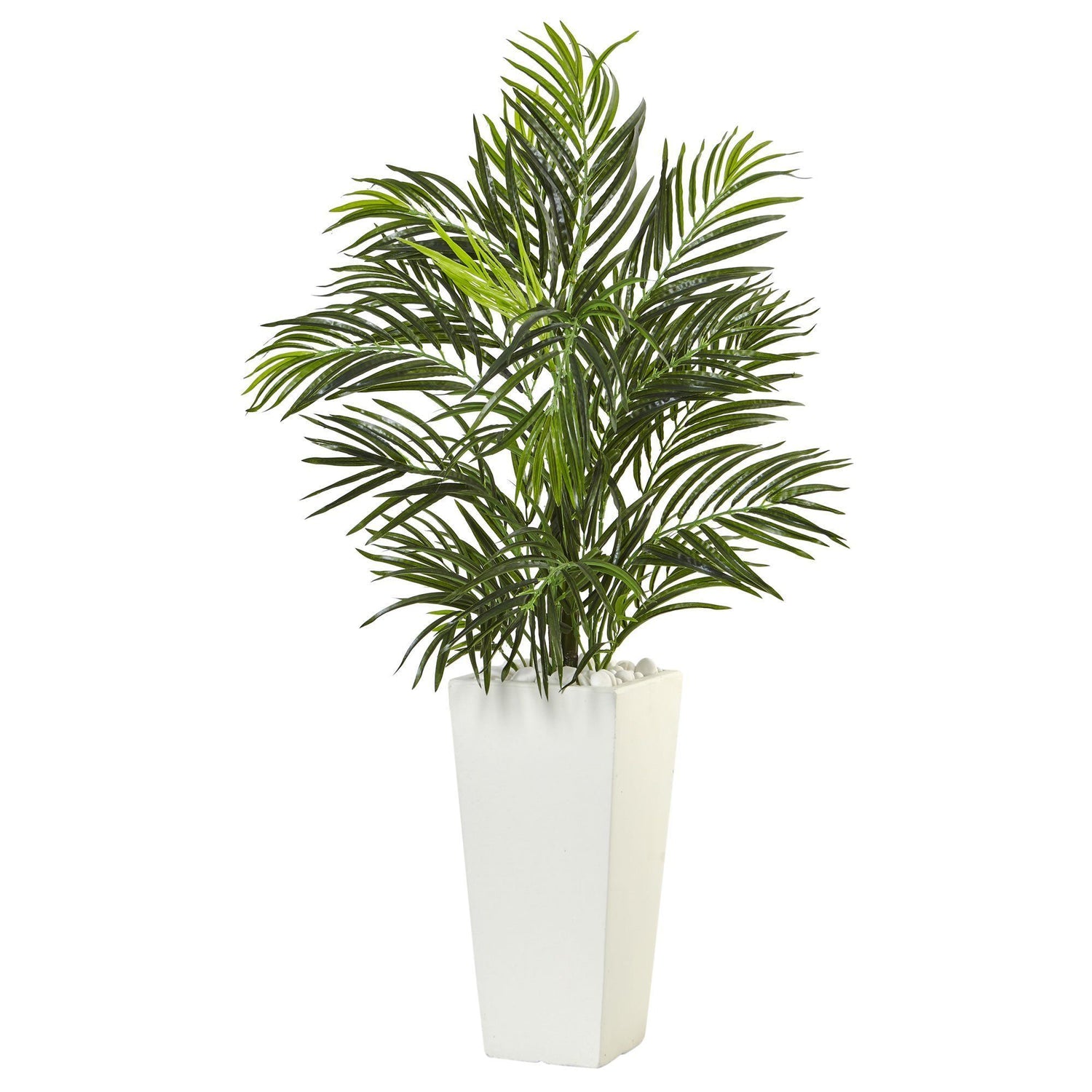 Areca Palm in White Square Planter UV Safe