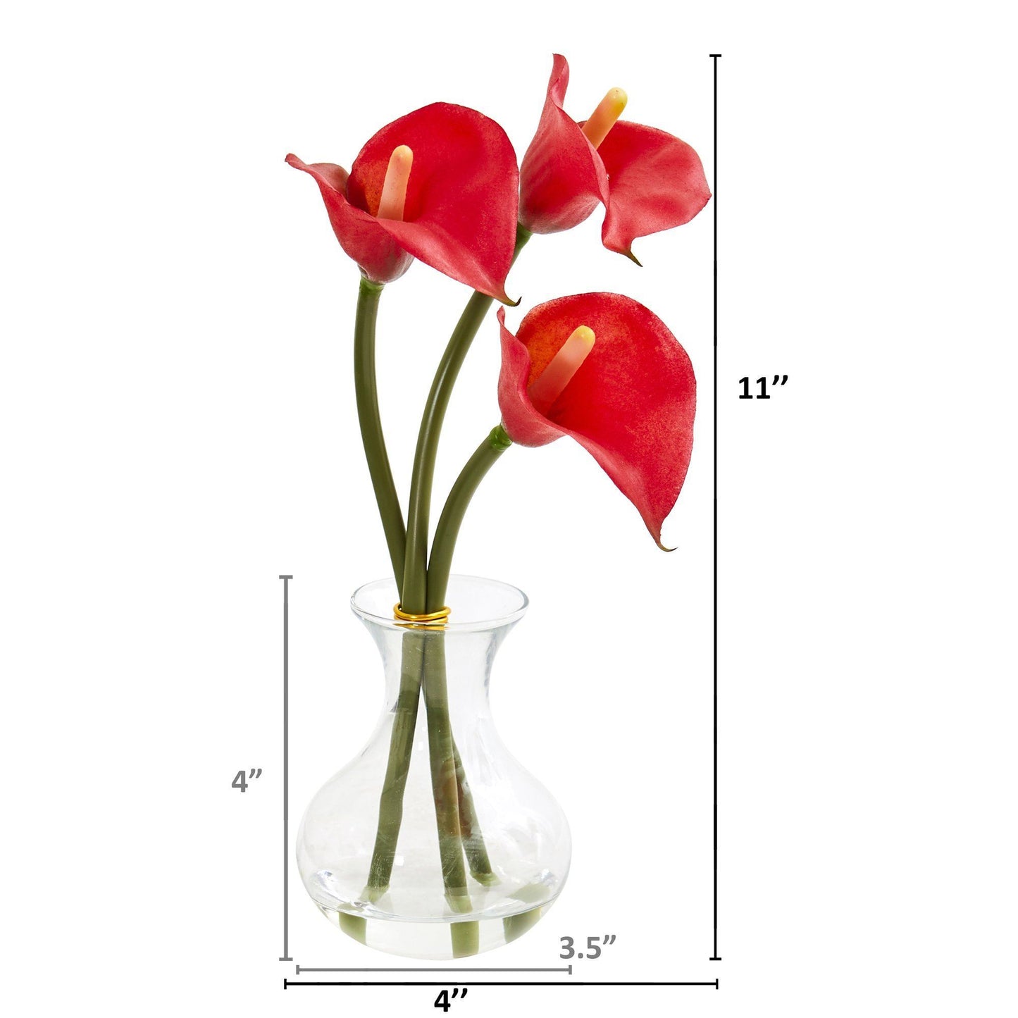 Calla Lily Artificial Arrangement in Vase (Set of 2) 1957S2 Nearly Natural