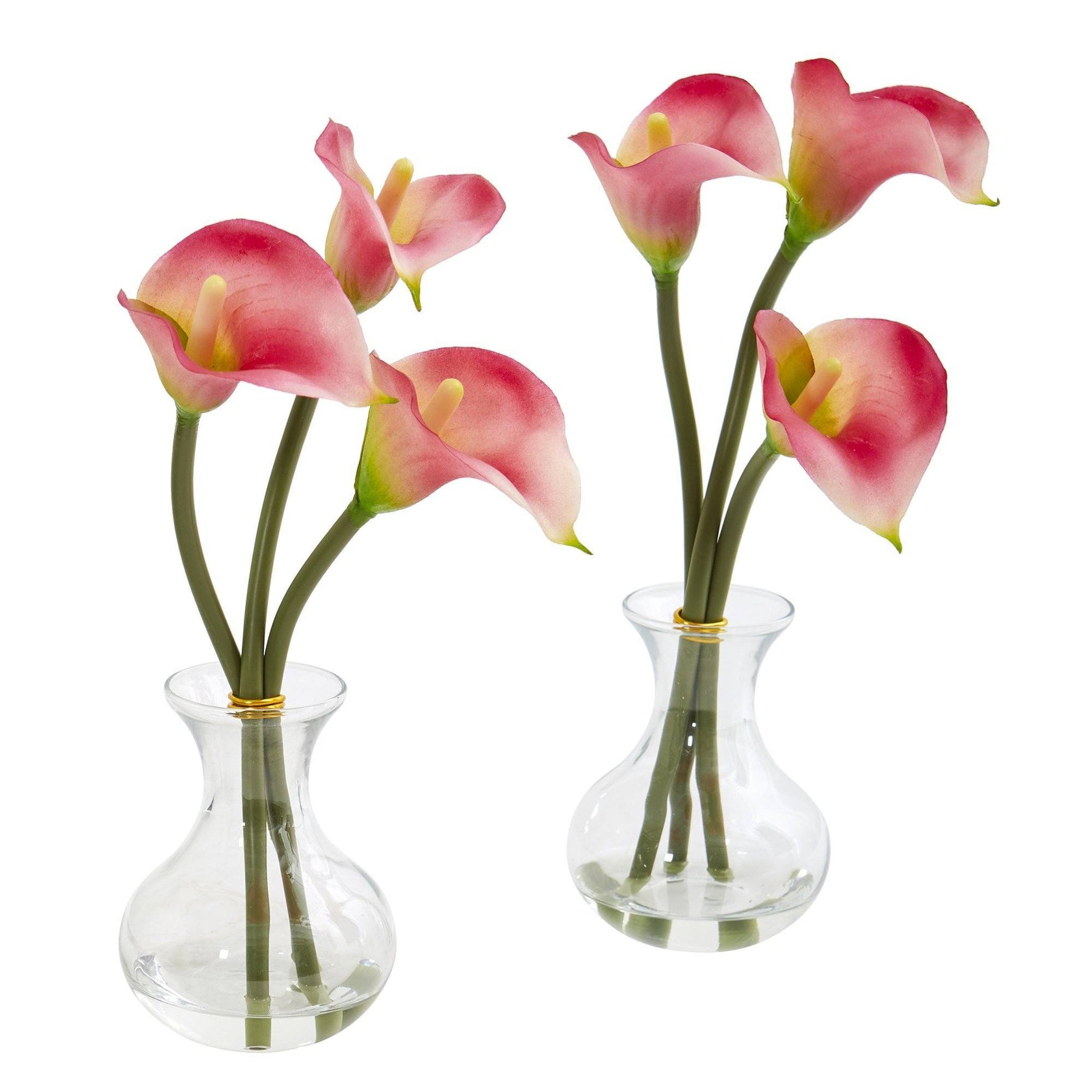 Calla Lily Artificial Arrangement in Vase (Set of 2) 1957S2 Nearly Natural