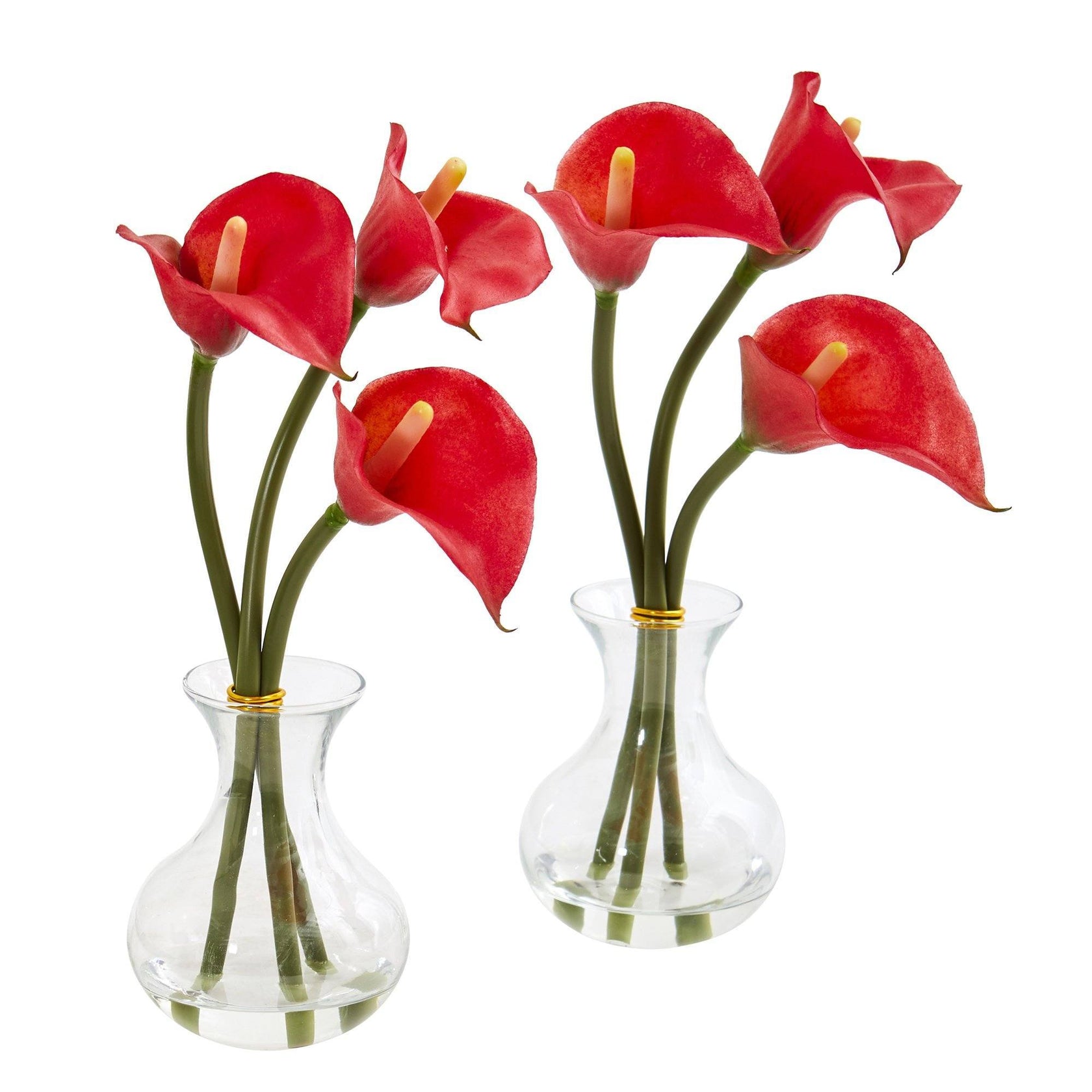 Calla Lily Artificial Arrangement in Vase (Set of 2) 1957S2 Nearly Natural