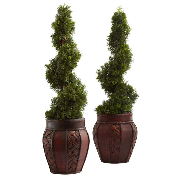 Cedar Spiral w/Decorative Planter