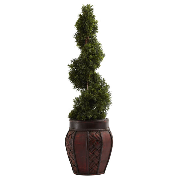 Cedar Spiral w/Decorative Planter
