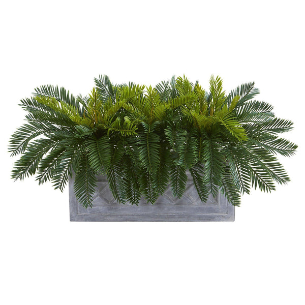 Cycas Aritificial Plant in Stone Planter