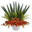 Cymbidium Orchid Artificial Arrangement in White Bowl