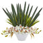Cymbidium Orchid Artificial Arrangement in White Bowl