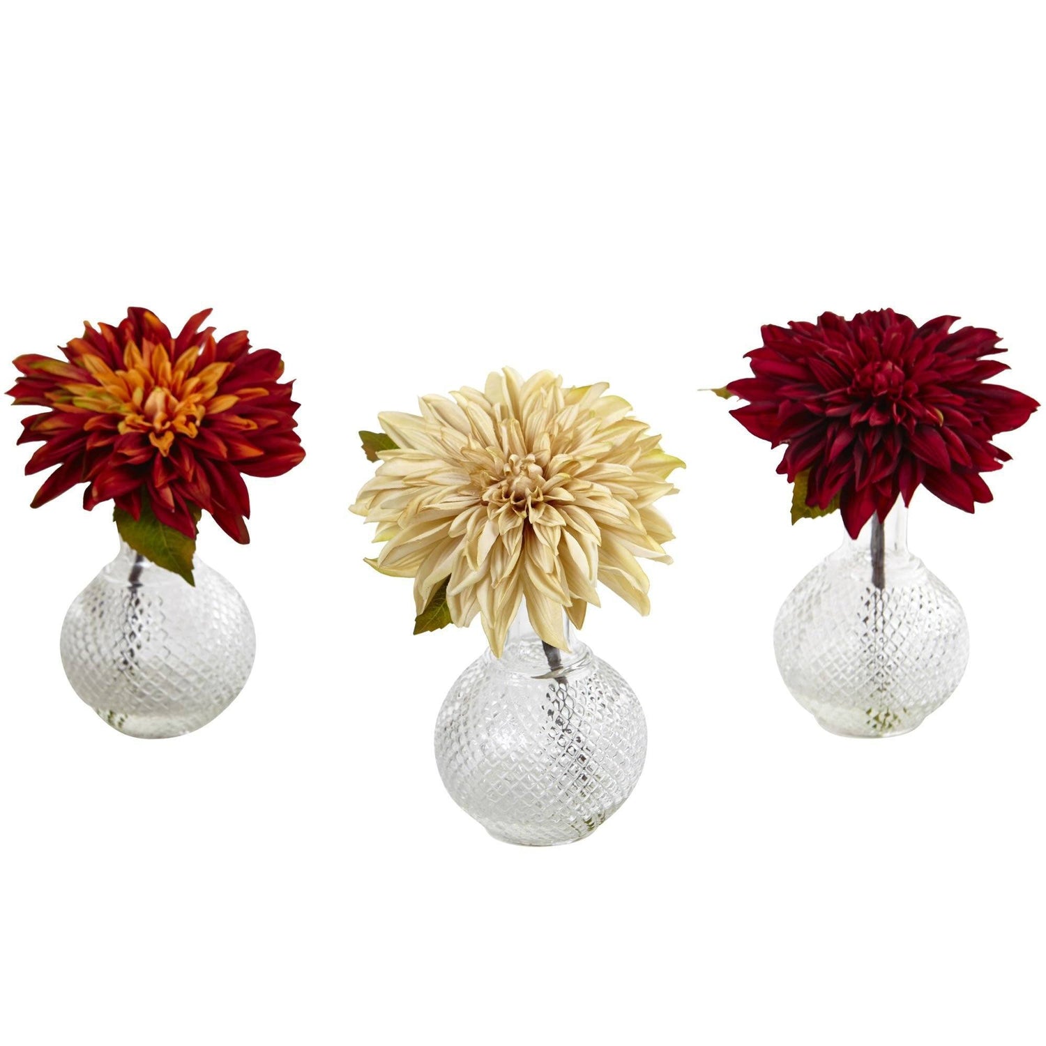 Dahlia w/Decorative Vase (Set of 3)