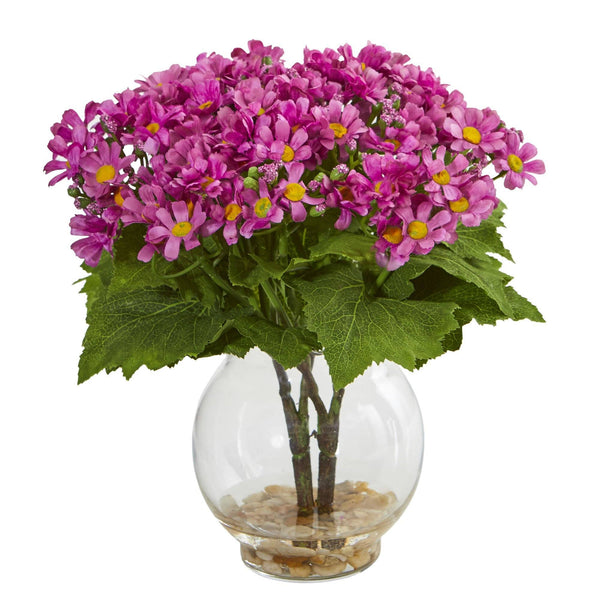 Daisy Artificial Arrangement in Fluted Vase