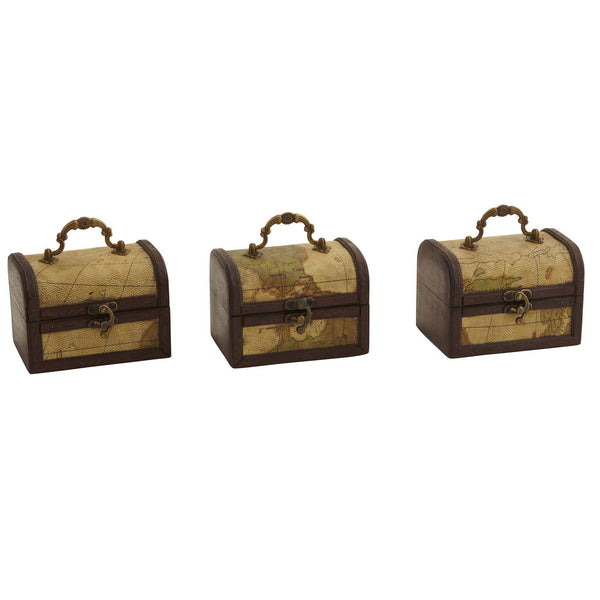Decorative Chest w/Map (Set of 3)