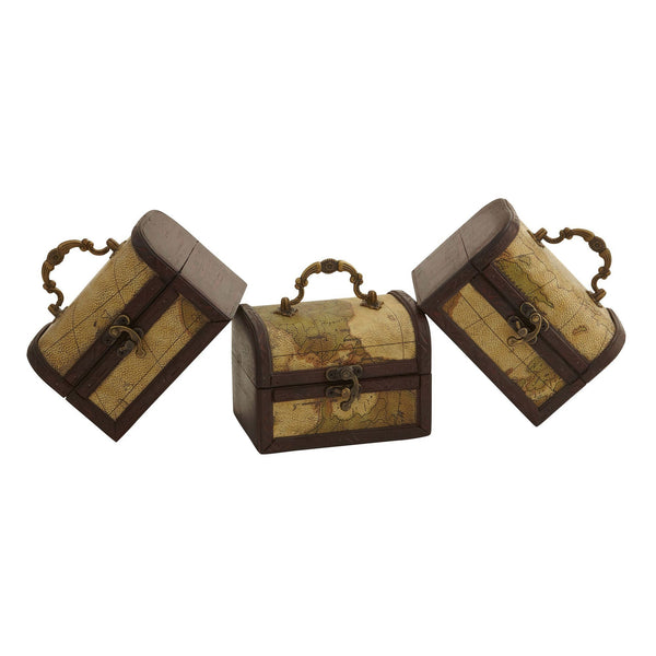 Decorative Chest w/Map (Set of 3)