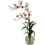 Dendrobium w/Glass Vase Silk Flower Arrangement