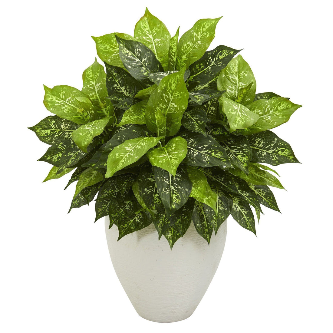 artificial dieffenbachia floor foliage plant in planter Dieffenbachia Artificial Plant in White Planter