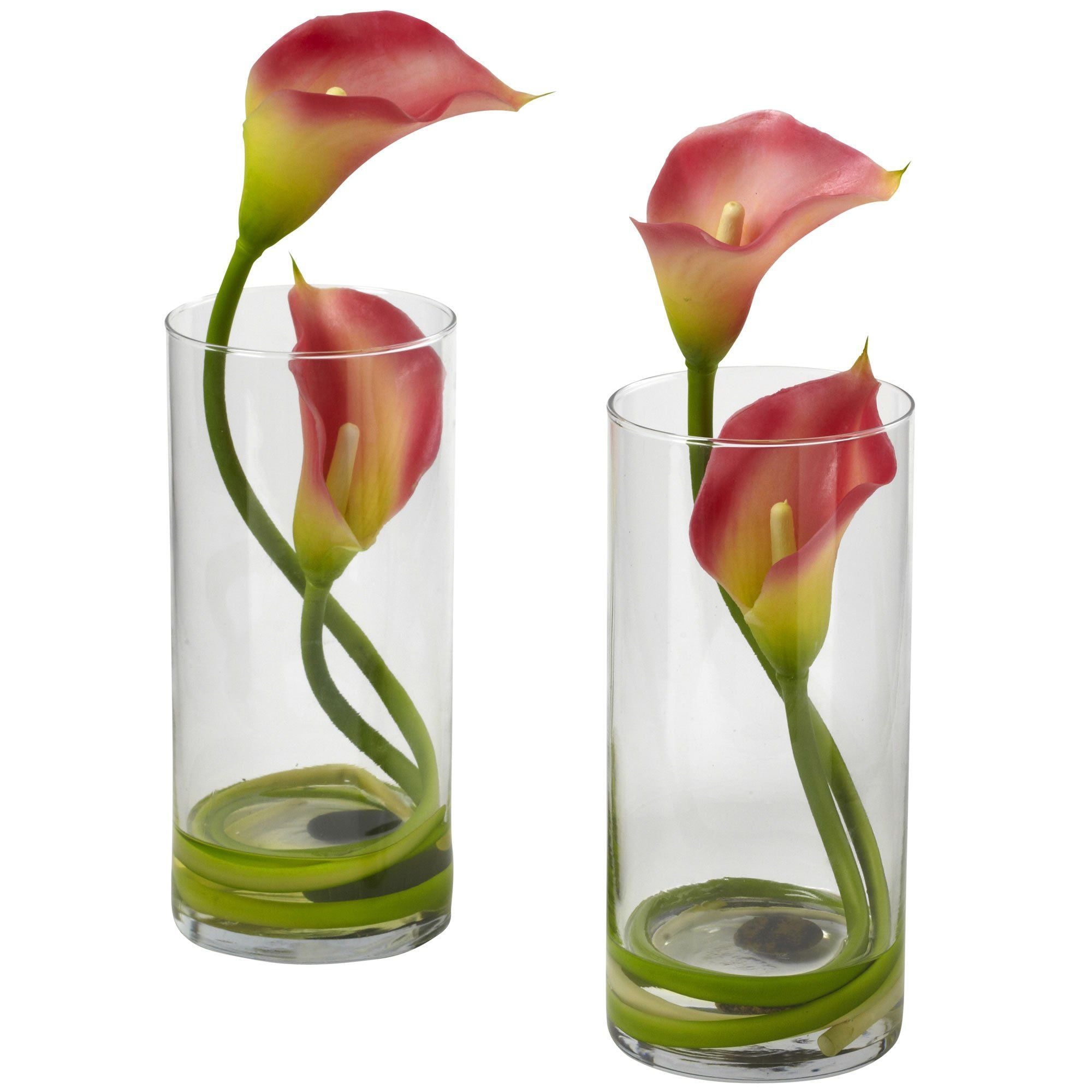 Double Calla Lily w/Cylinder (Set of 2) 1390-S2 Nearly Natural