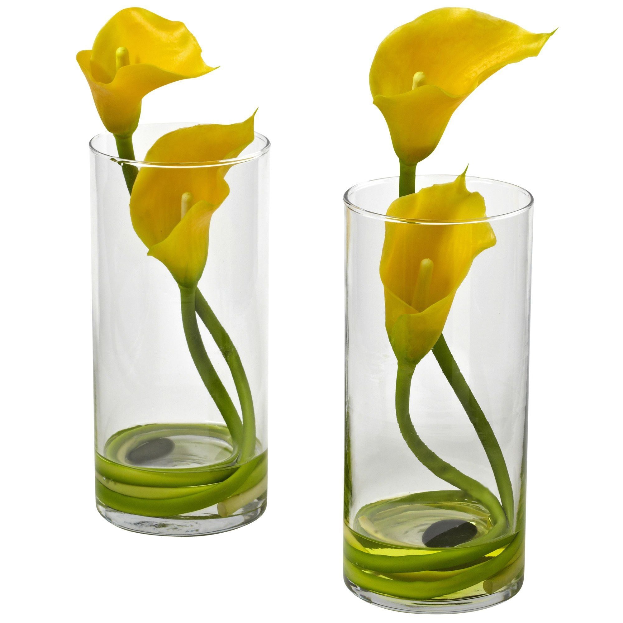 Double Calla Lily w/Cylinder (Set of 2) 1390-S2 Nearly Natural