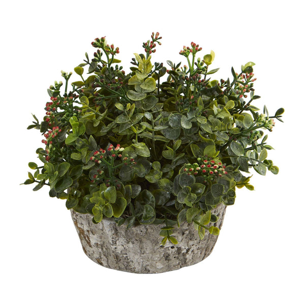 Eucalyptus Artificial Plant in Oak Planter