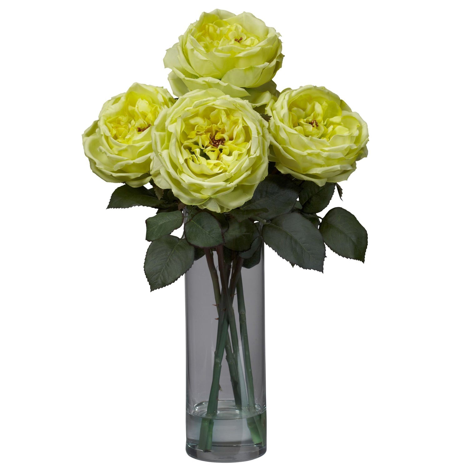 Fancy Rose w/Cylinder Vase Silk Flower Arrangement