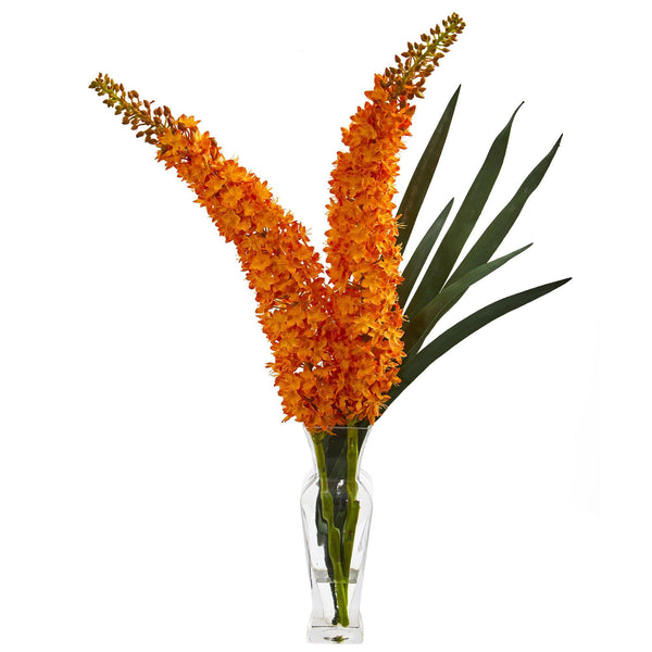 Fox Tail Artificial Arrangement in Glass Vase