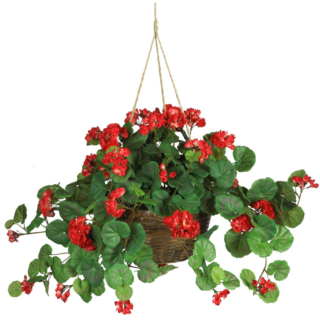 planting geraniums in hanging baskets Geranium Hanging Basket Silk Plant 6609 Nearly Natural