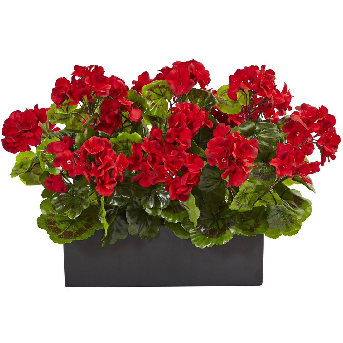 red indoor planter Geranium in Rectangular Planter UV Resistant (Indoor/Outdoor) 6949 Nearly  Natural