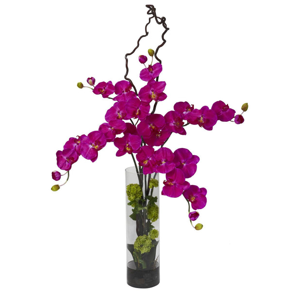 Giant Phalaenopsis & Hydrangea Silk Flower Arrangement