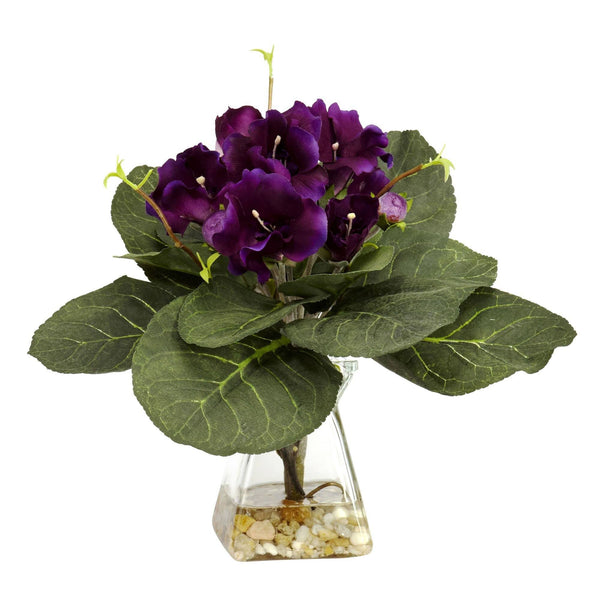 Gloxina w/Vase Silk Plant