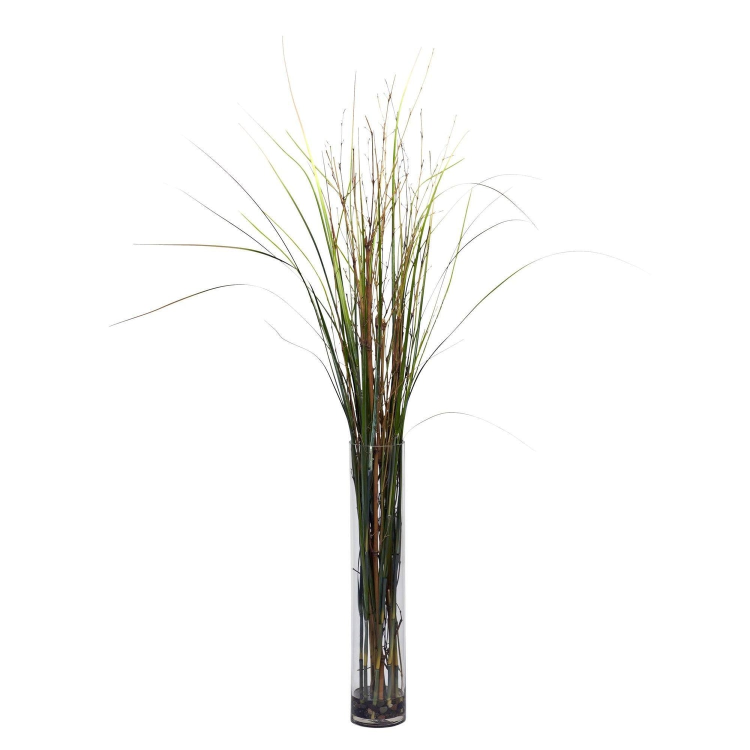 Grass & Bamboo w/Cylinder Silk Plant
