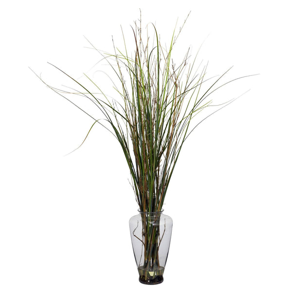 Grass & Bamboo w/Large Jar Silk Plant