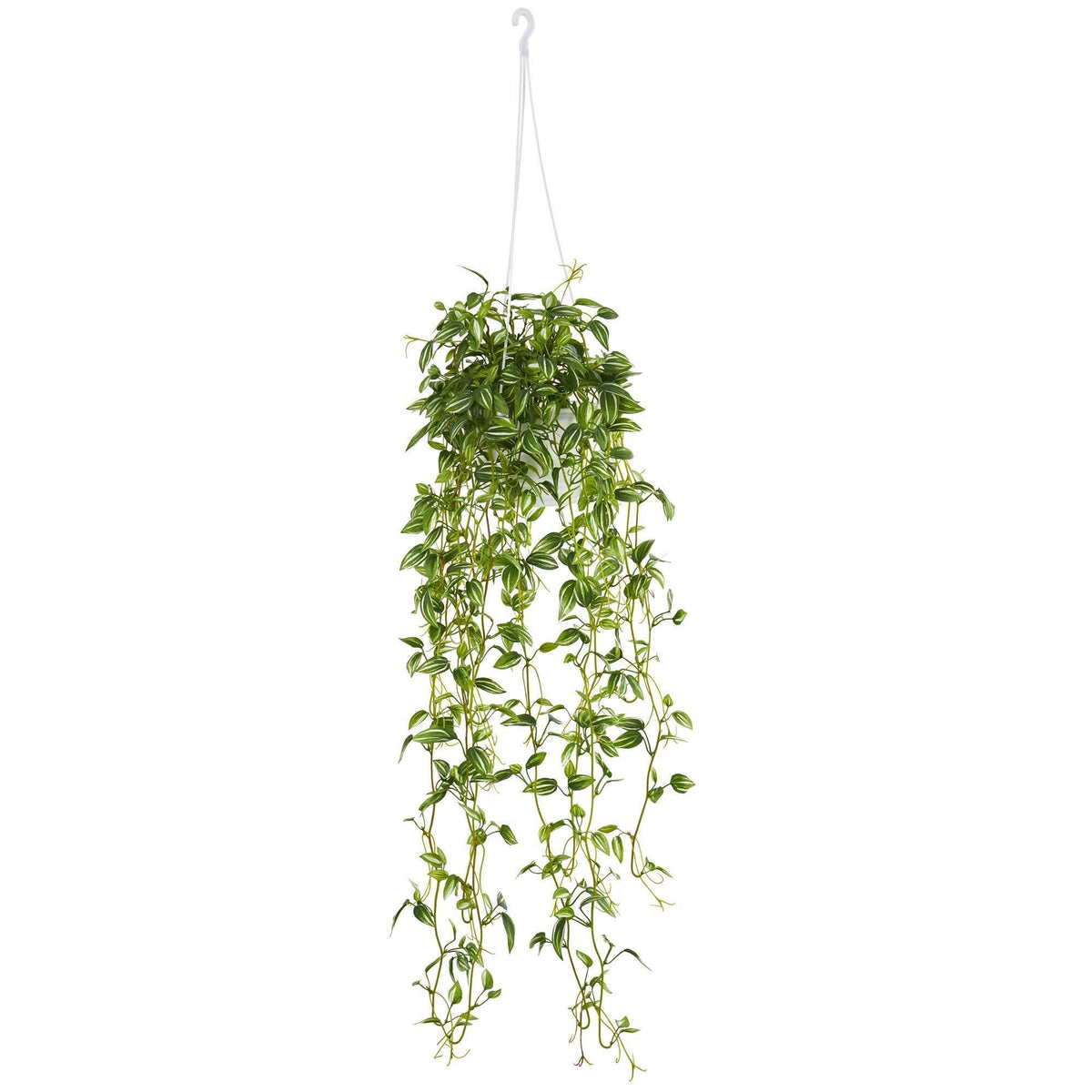 green variegated wandering jew hanging basket artificial plant Nearly Natural Green Variegated Wandering Jew Hanging Basket Artificial Plant
