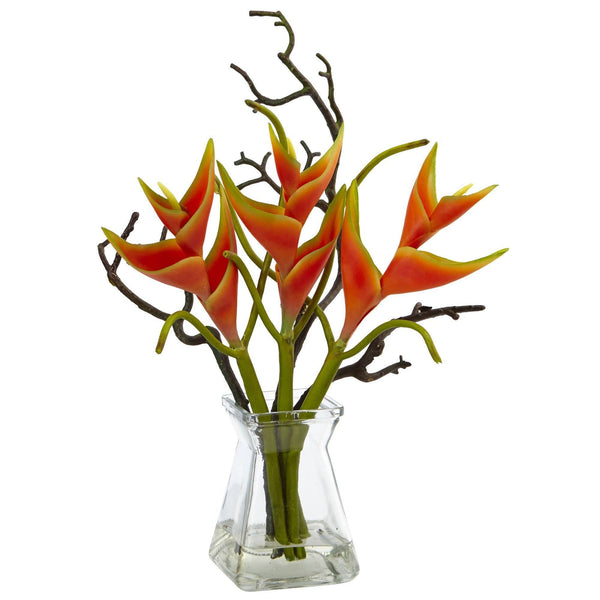 Heliconia in Glass Vase