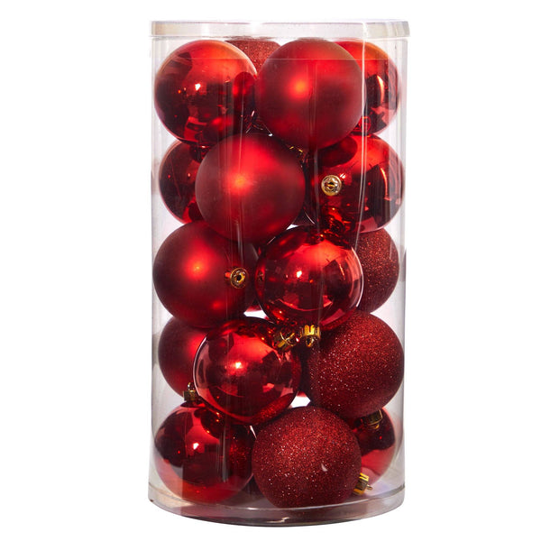 Holiday Christmas 20 Count 3” Shatterproof Ornament Set with Re-Useable Storage Container