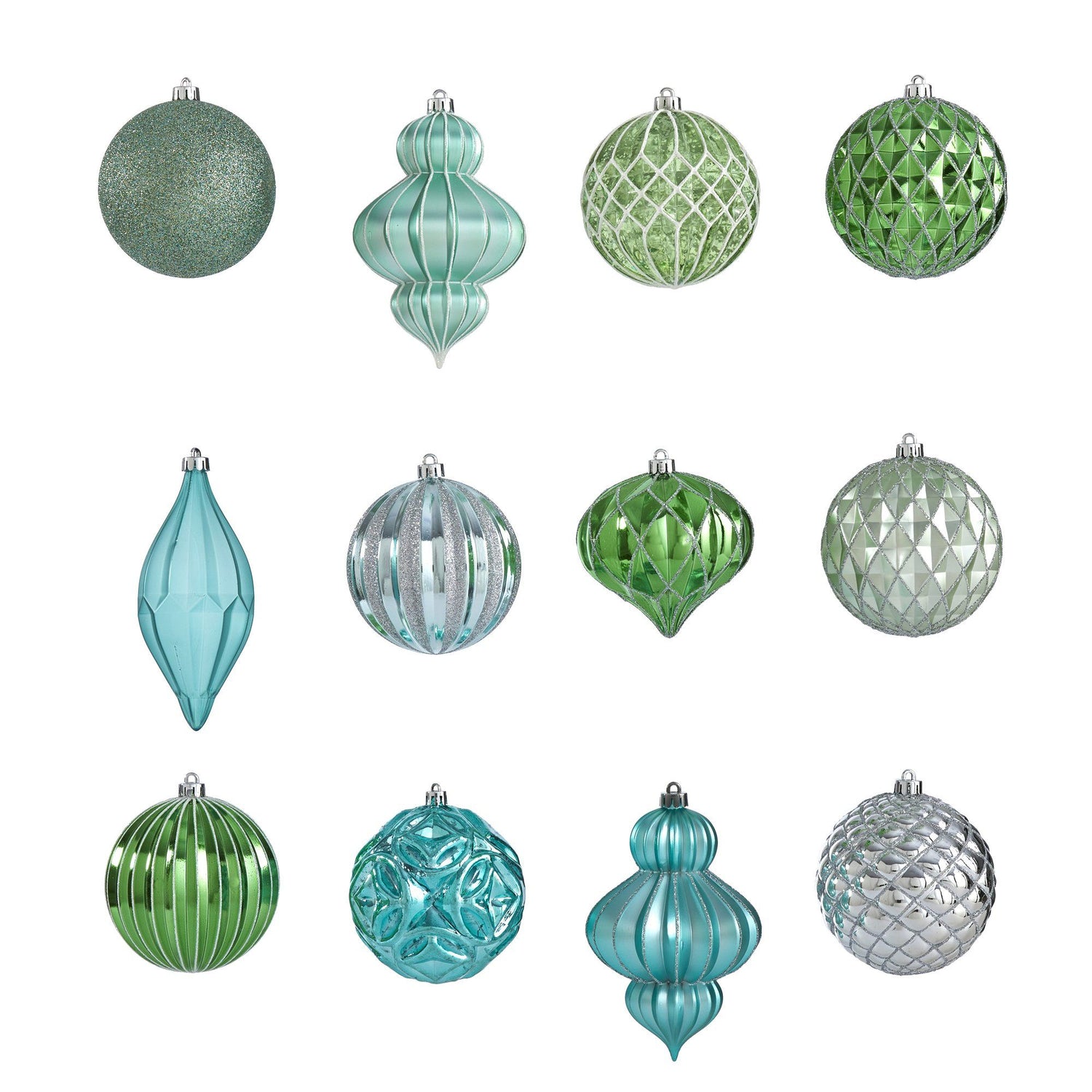 Holiday Lux Shatterproof, 12 Count Christmas Tree Ornament Set, 100mm with Re-Useable Box