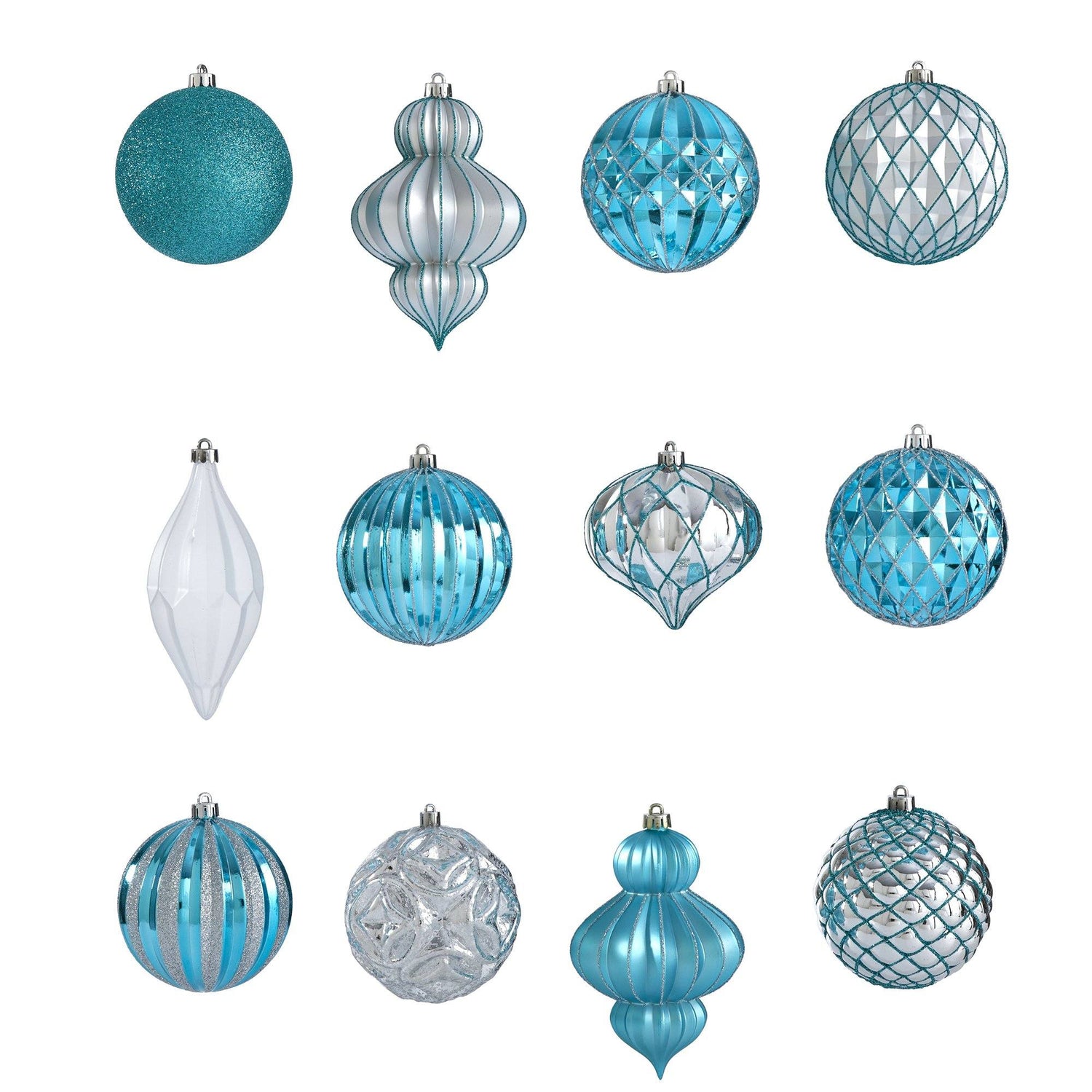 Holiday Lux Shatterproof, 12 Count Christmas Tree Ornament Set, 100mm with Re-Useable Box